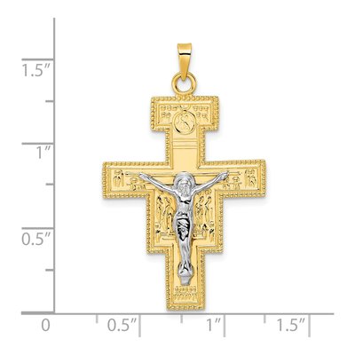 14K Two-Tone Gold Cross Pendant – view 4