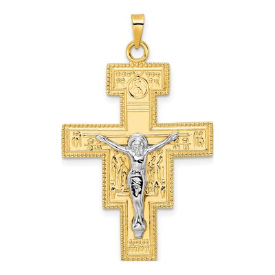 14K Two-Tone Gold Cross Pendant