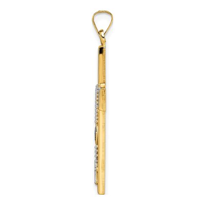 14K Two-Tone Gold Hollow Rosary Cross Pendant – view 3