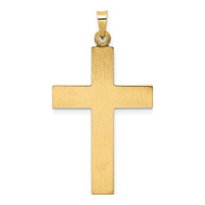 14K Two-Tone Gold Hollow Rosary Cross Pendant – view 5