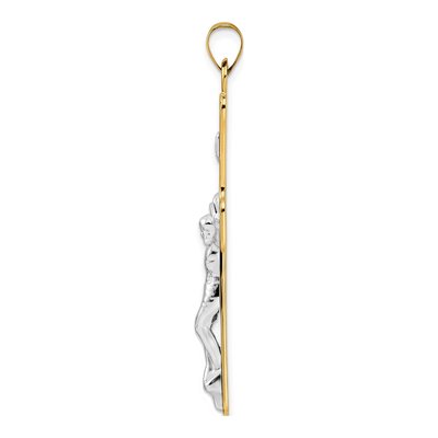 14K Two-Tone Gold Large INRI Crucifix Pendant – view 3