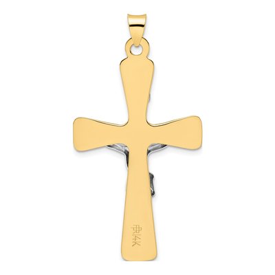 14K Two-Tone Gold Large INRI Crucifix Pendant – view 5