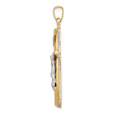 14K Two-Tone Gold INRI Crucifix Pendant – view 3