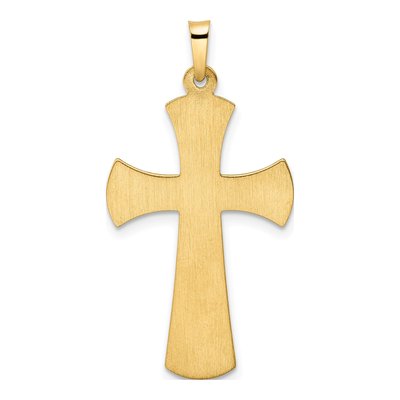 14K Two-Tone Gold Hollow INRI Crucifix Pendant – view 5