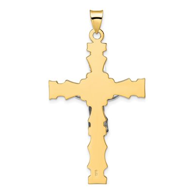 14K Two-Tone Gold INRI Crucifix Pendant – view 5