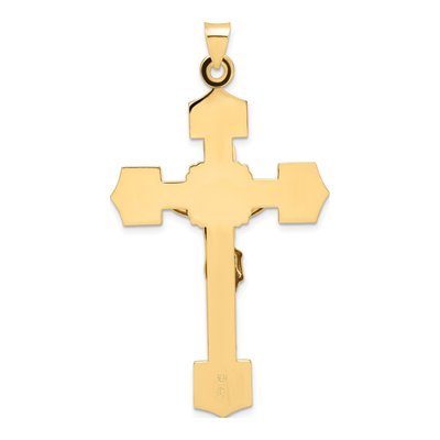 14K Two-Tone Gold INRI Crucifix Pendant – view 5