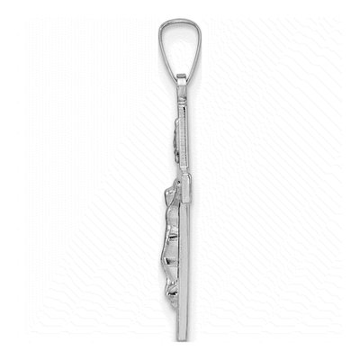 14K White Gold INRI Crucifix Pendant – view 3