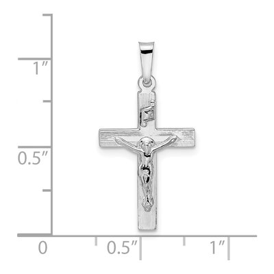 14K White Gold INRI Crucifix Pendant – view 4