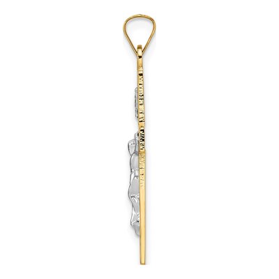 14K Two-Tone Gold INRI Crucifix Pendant – view 3