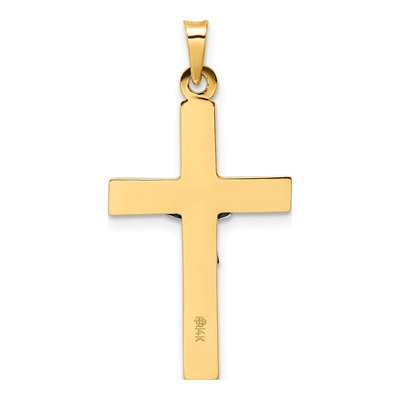 14K Two-Tone Gold INRI Crucifix Pendant – view 5
