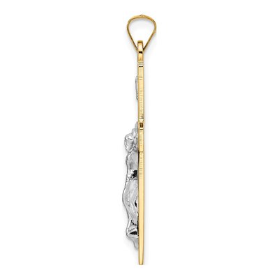 14K Two-Tone Gold INRI Crucifix Pendant – view 3