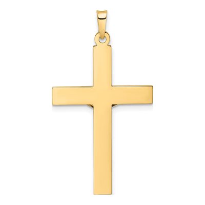 14K Two-Tone Gold INRI Crucifix Pendant – view 5