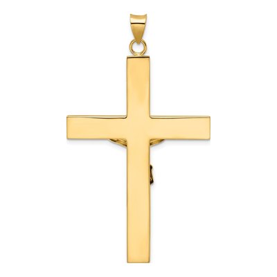 14K Two-Tone Gold INRI Crucifix Cross Pendant – view 5