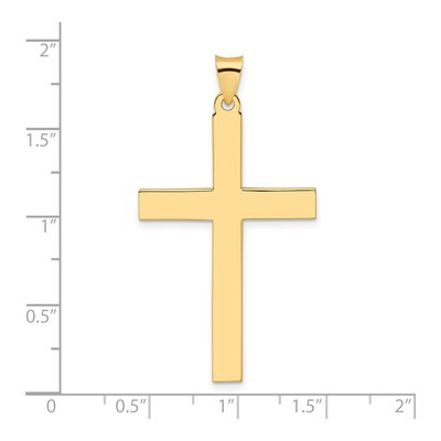 14K Yellow Gold Large Cross Pendant – view 4