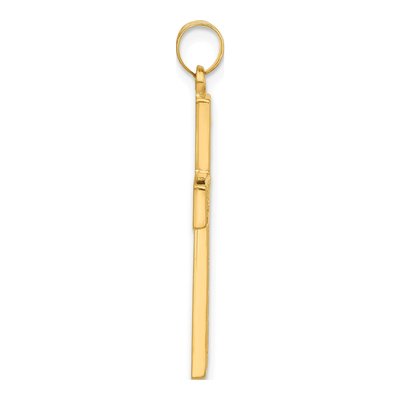 14K Yellow Gold Floral Cross Pendant – view 3
