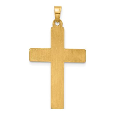 14K Yellow Gold Floral Cross Pendant – view 4