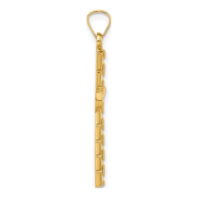 14K Yellow Gold Hollow Latin Cross Pendant – view 2