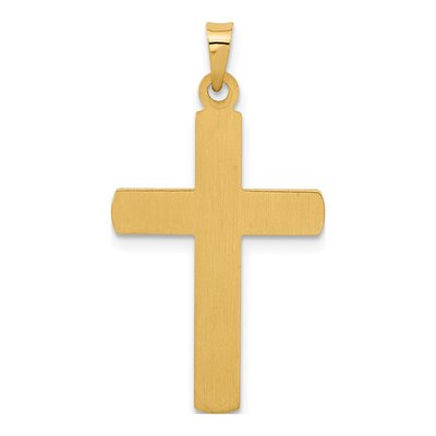 14K Yellow Gold Hollow Latin Cross Pendant – view 3