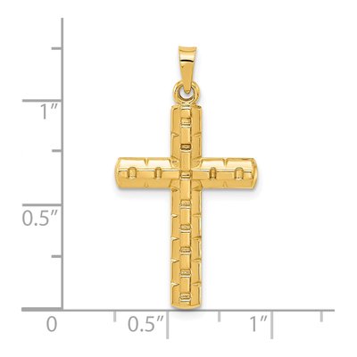 14K Yellow Gold Hollow Latin Cross Pendant – view 4