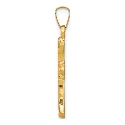 14K Yellow Gold Fleur de Lis Cross Pendant – view 3