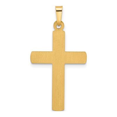14K Two-Tone Gold Textured Latin Cross Pendant – view 4