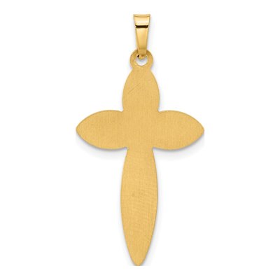 14K Yellow Gold Hollow Beaded Cross Pendant – view 4