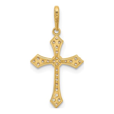 14K Yellow Gold CZ Passion Cross Pendant – view 4