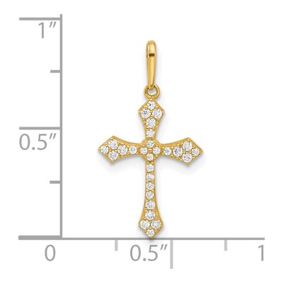 14K Yellow Gold CZ Passion Cross Pendant – view 5