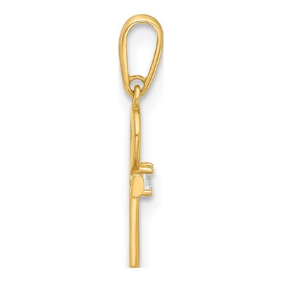 14K Yellow Gold CZ Ankh Cross Pendant – view 3