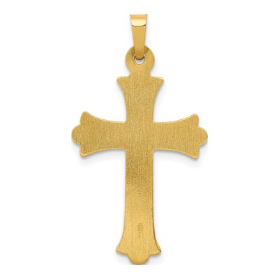 14K Yellow Gold Fleur de Lis Cross Pendant – view 5