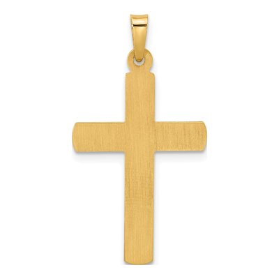 14K Two-Tone Gold Hollow Crucifix Pendant – view 3