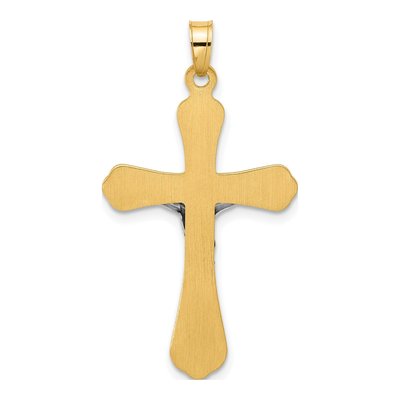 14K Two-Tone Gold INRI Crucifix Pendant – view 3