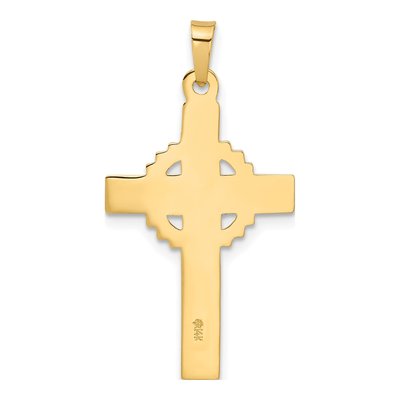 14K Two-Tone Gold Hollow INRI Crucifix Pendant – view 3