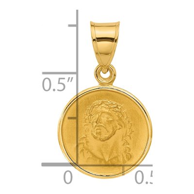 14K Yellow Gold Face of Jesus Medal Pendant – view 5