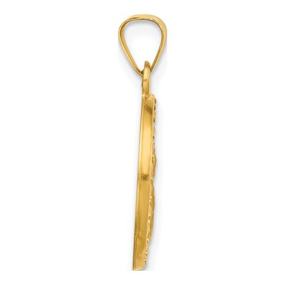 14K Yellow Gold Sacred Heart of Jesus Medal Pendant – view 3