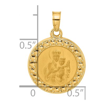 14K Yellow Gold Our of Mt Carmel Medal Pendant – view 4