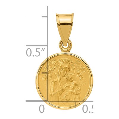 14K Yellow Gold Our of Perpetual Help Medal Pendant – view 4