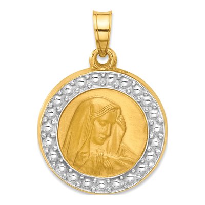 14K Yellow Gold Our of Sorrows Medal Pendant