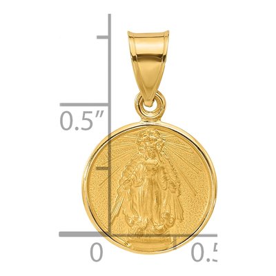 14K Yellow Gold Miraculous Medal Pendant – view 4
