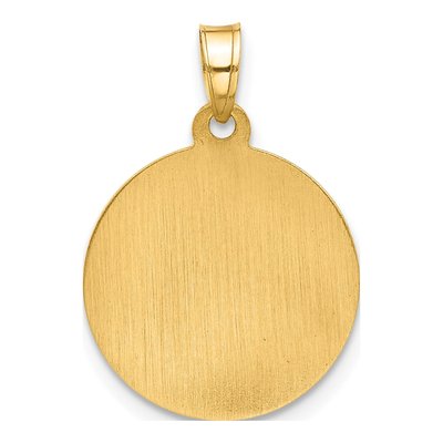 14K Yellow Gold Hollow Miraculous Mary Back Medal Pendant – view 3