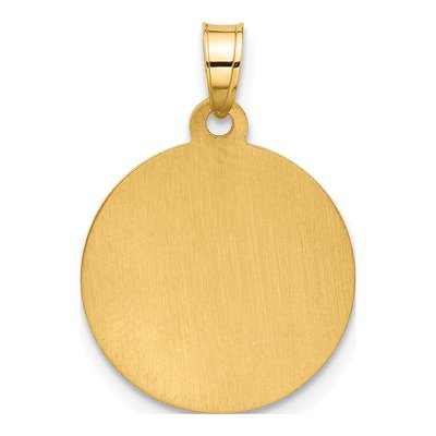 14K Yellow Gold Hollow Miraculous Mary Back Medal Pendant – view 4