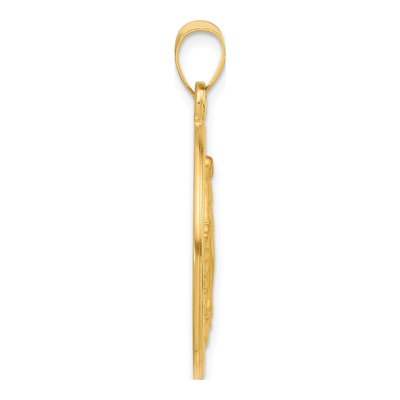 14K Yellow Gold Miraculous Medal Round Pendant – view 2