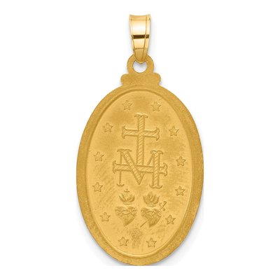 14K Yellow Gold Miraculous Medal Oval Pendant – view 4