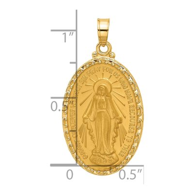 14K Yellow Gold Miraculous Medal Oval Pendant – view 5