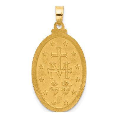 14K Yellow Gold Miraculous Medal Pendant – view 3
