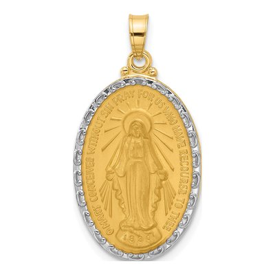 14K Yellow Gold Miraculous Medal Pendant
