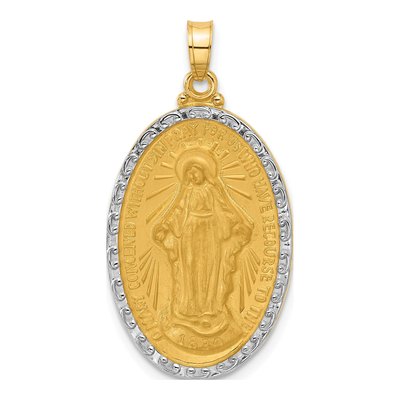 14K Yellow Gold Miraculous Medal Pendant