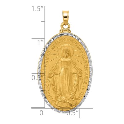 14K Yellow Gold Miraculous Medal Oval Pendant – view 5
