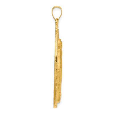 14K Yellow Gold Large Miraculous Medal Oval Pendant – view 3