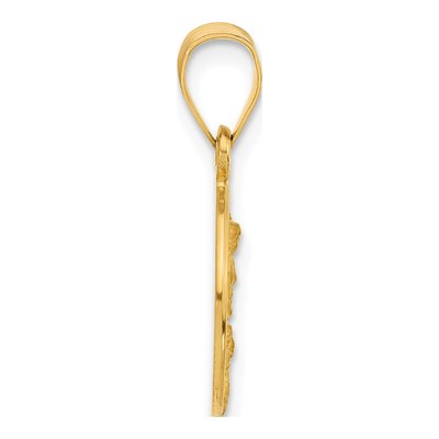 14K Yellow Gold Guardian Angel Medal Pendant – view 3
